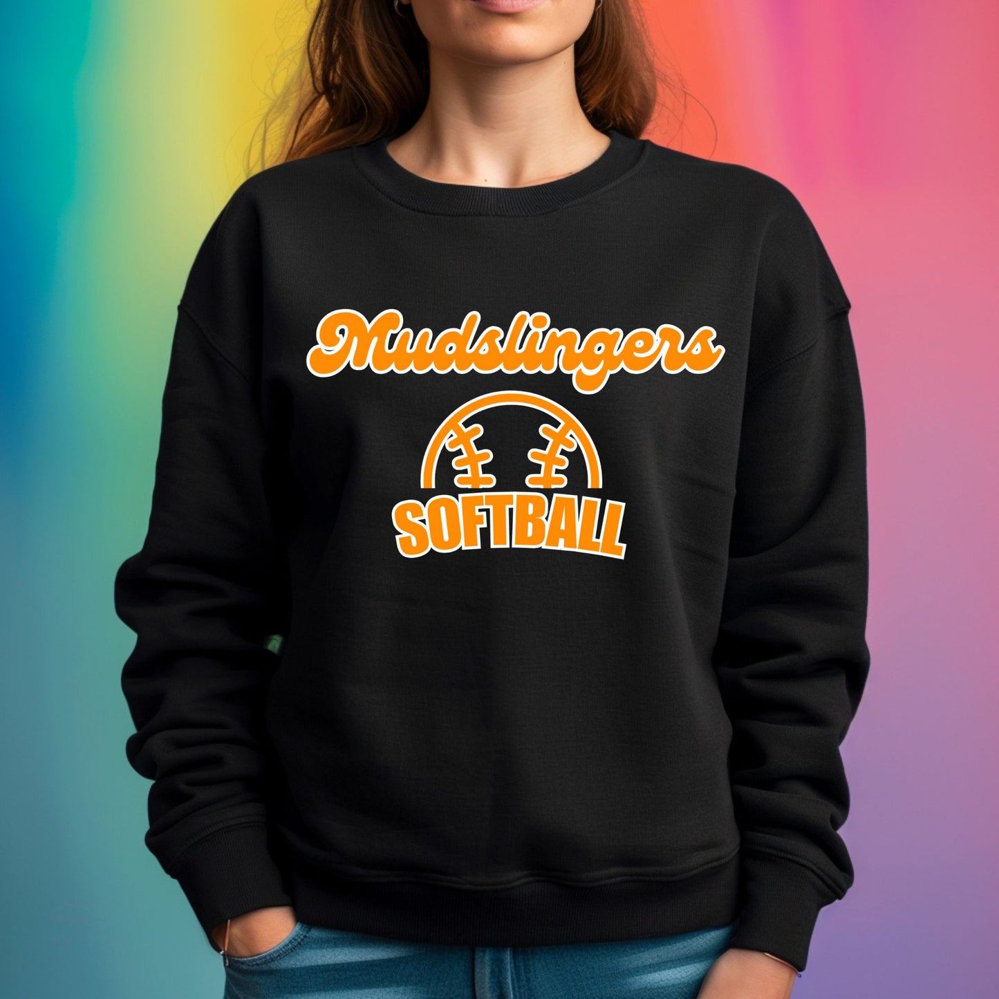 Mudslingers Softball - Black Tank, Tee or Crewneck - All Sizes Available and Local Delivery Available - Personalization Available Too!