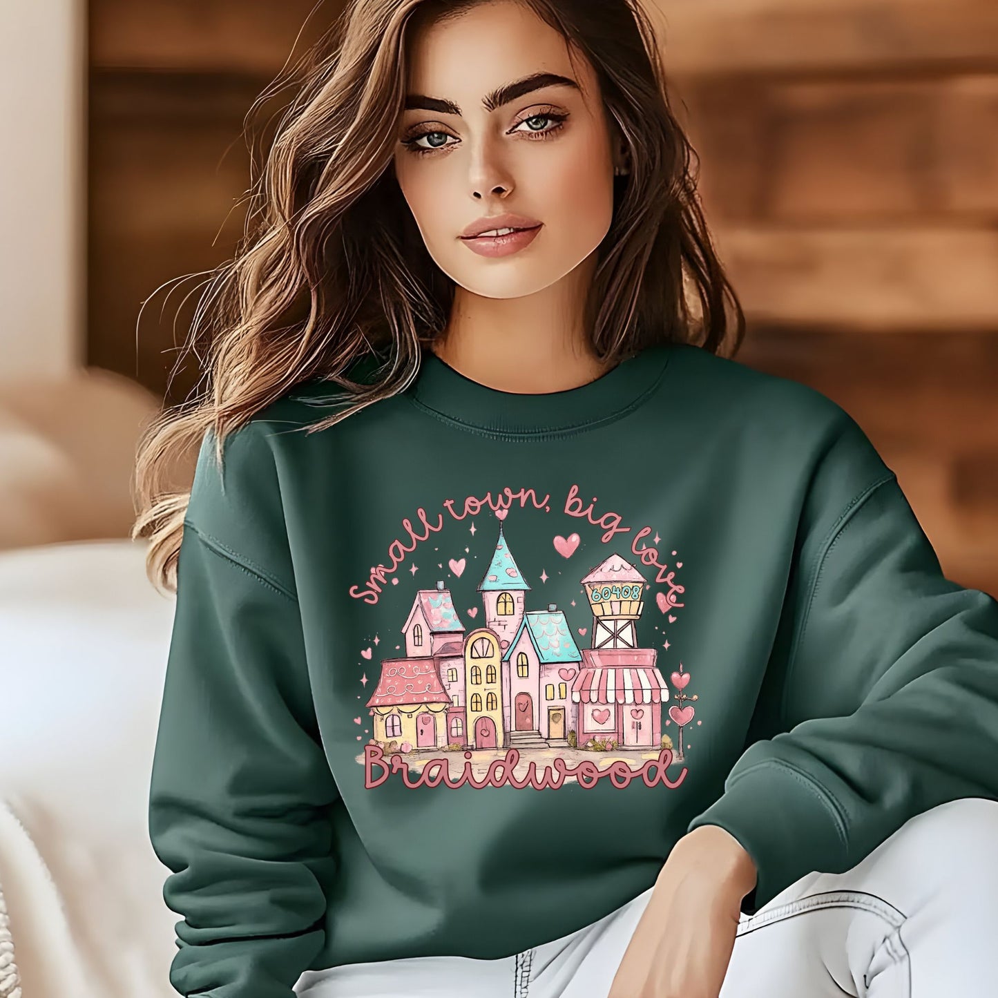 Braidwood Small Town Big Love Gildan Sweatshirt - Many Colors Available!!