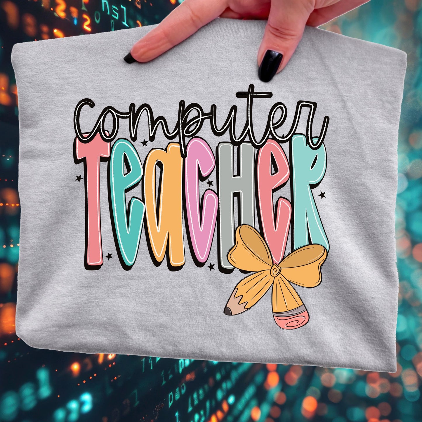 Computer Teacher Gray Gildan Tshirt