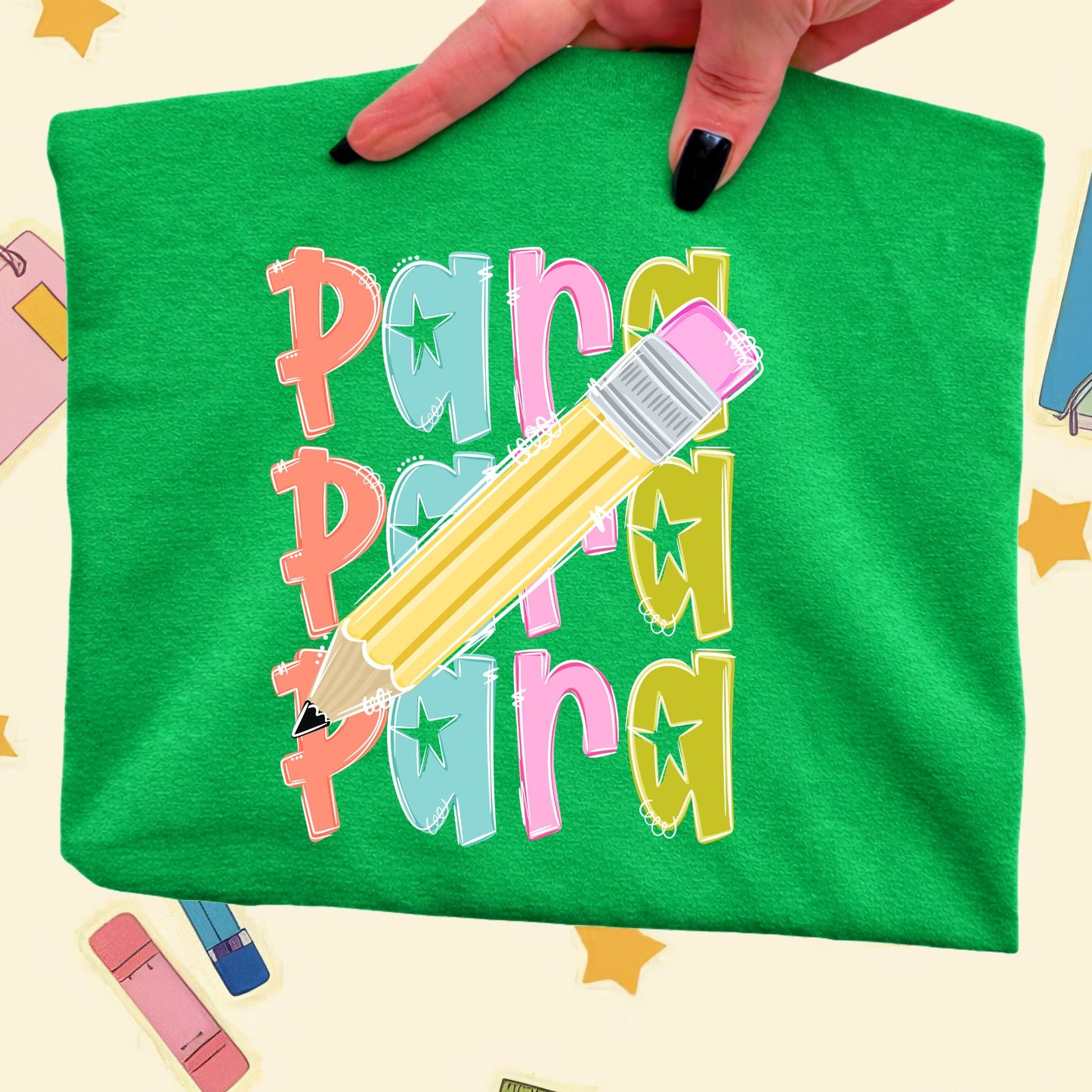Para Pencil Gildan Tshirt - Green, Blue, Black or Pink