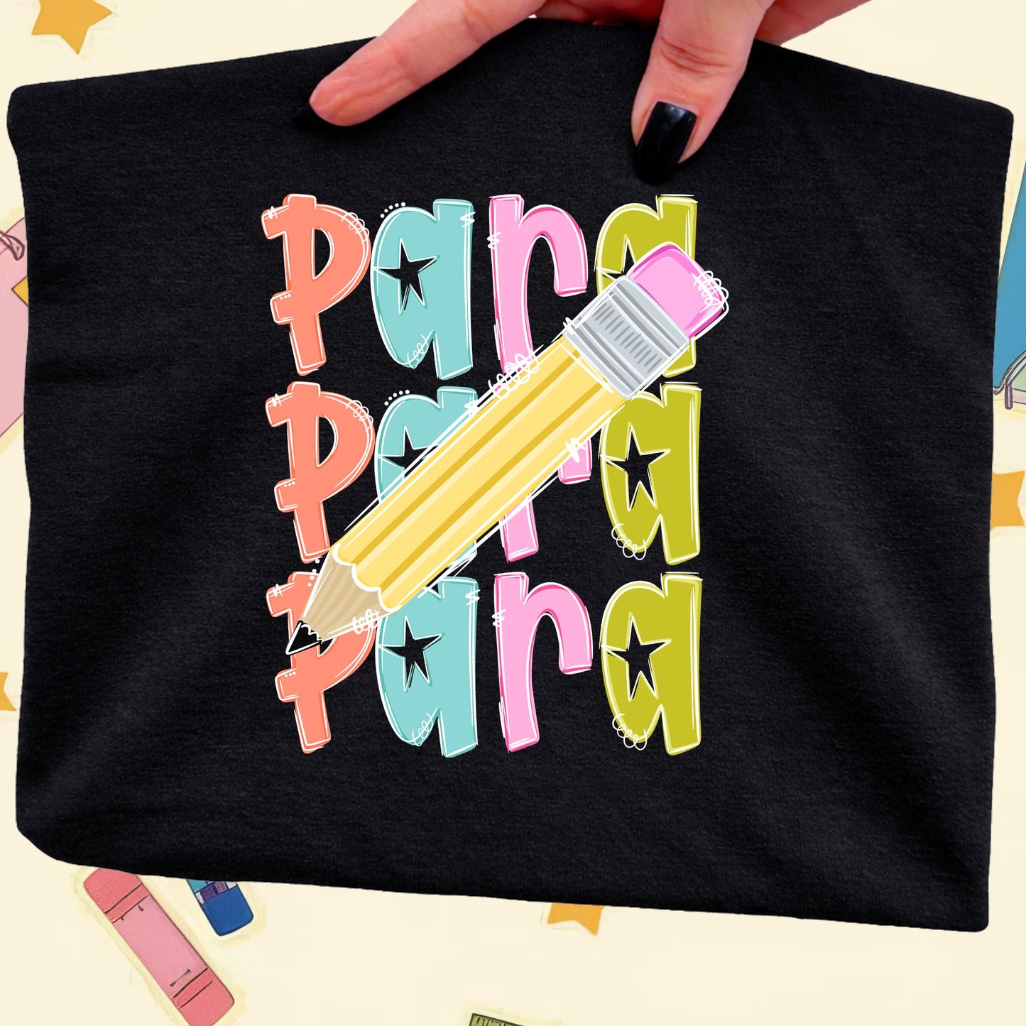 Para Pencil Gildan Tshirt - Green, Blue, Black or Pink