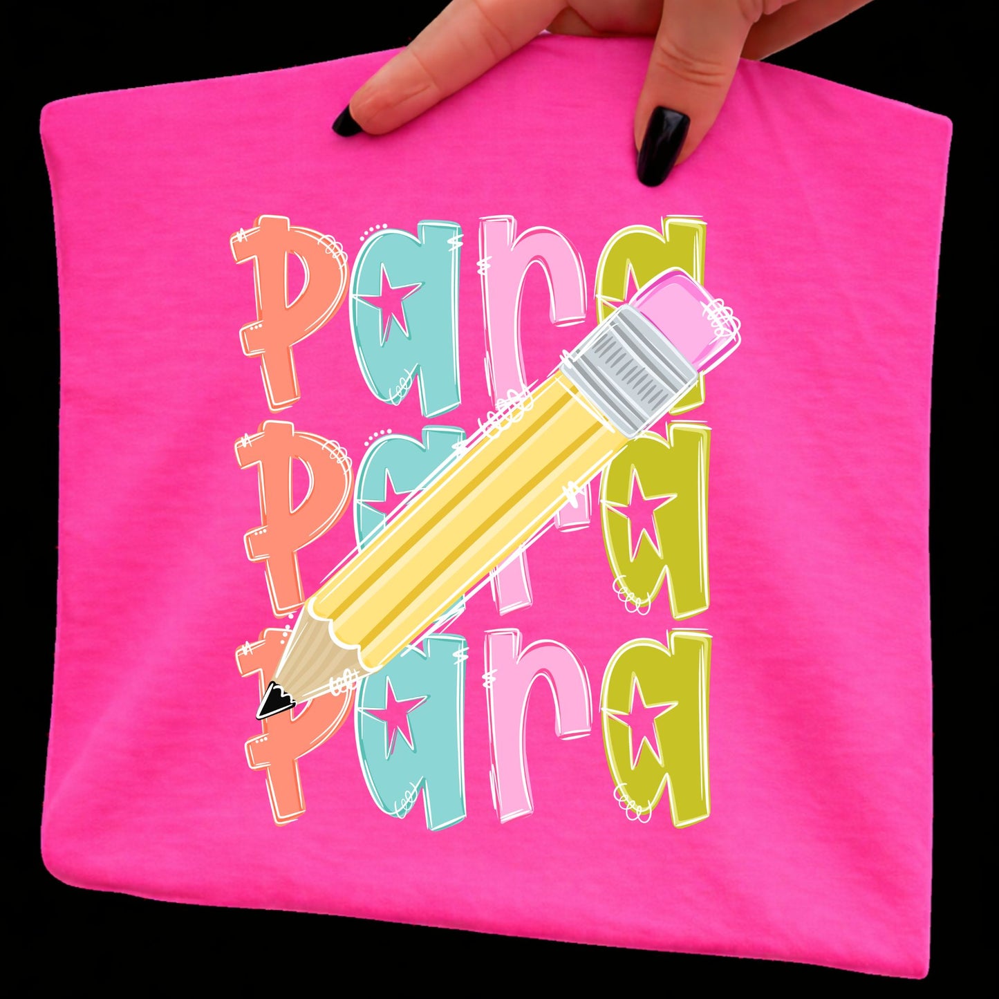 Para Pencil Gildan Tshirt - Green, Blue, Black or Pink