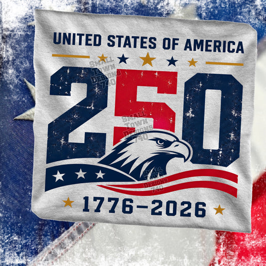 250 Years - America - Choice of Eagle or Lady Liberty - Ash Grey Gildan - All Sizes