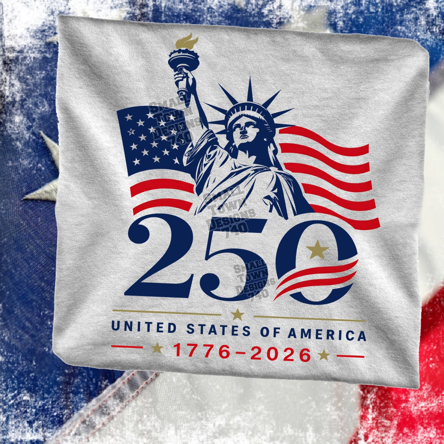 250 Years - America - Choice of Eagle or Lady Liberty - Ash Grey Gildan - All Sizes