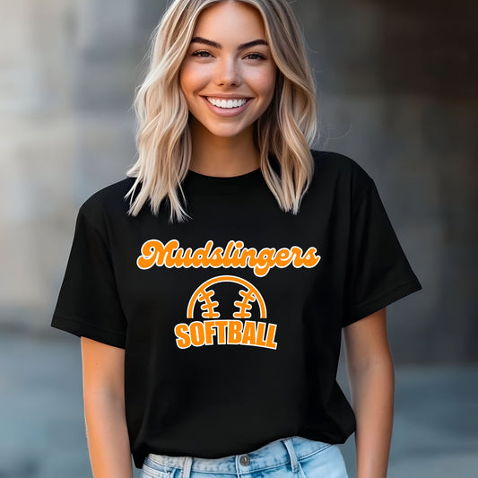 Mudslingers Softball - Black Tank, Tee or Crewneck - All Sizes Available and Local Delivery Available - Personalization Available Too!