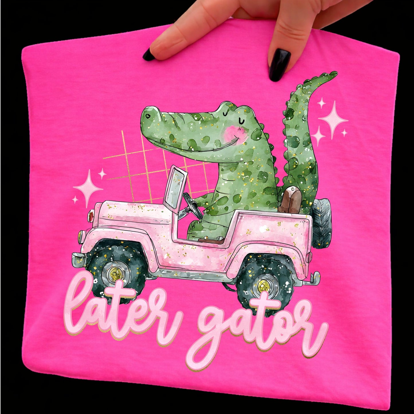 Later Gator Green Or Bright Pink Gildan Tshirts - Adult and Youth