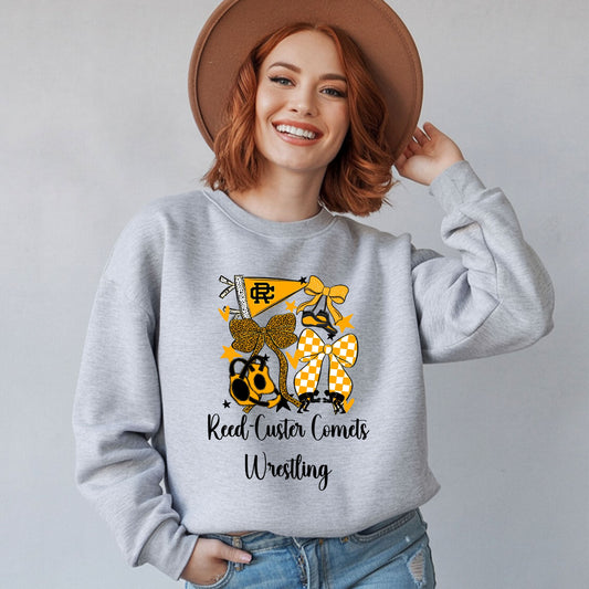 Reed-Custer Wrestling Gray or White Gildan Sweatshirt