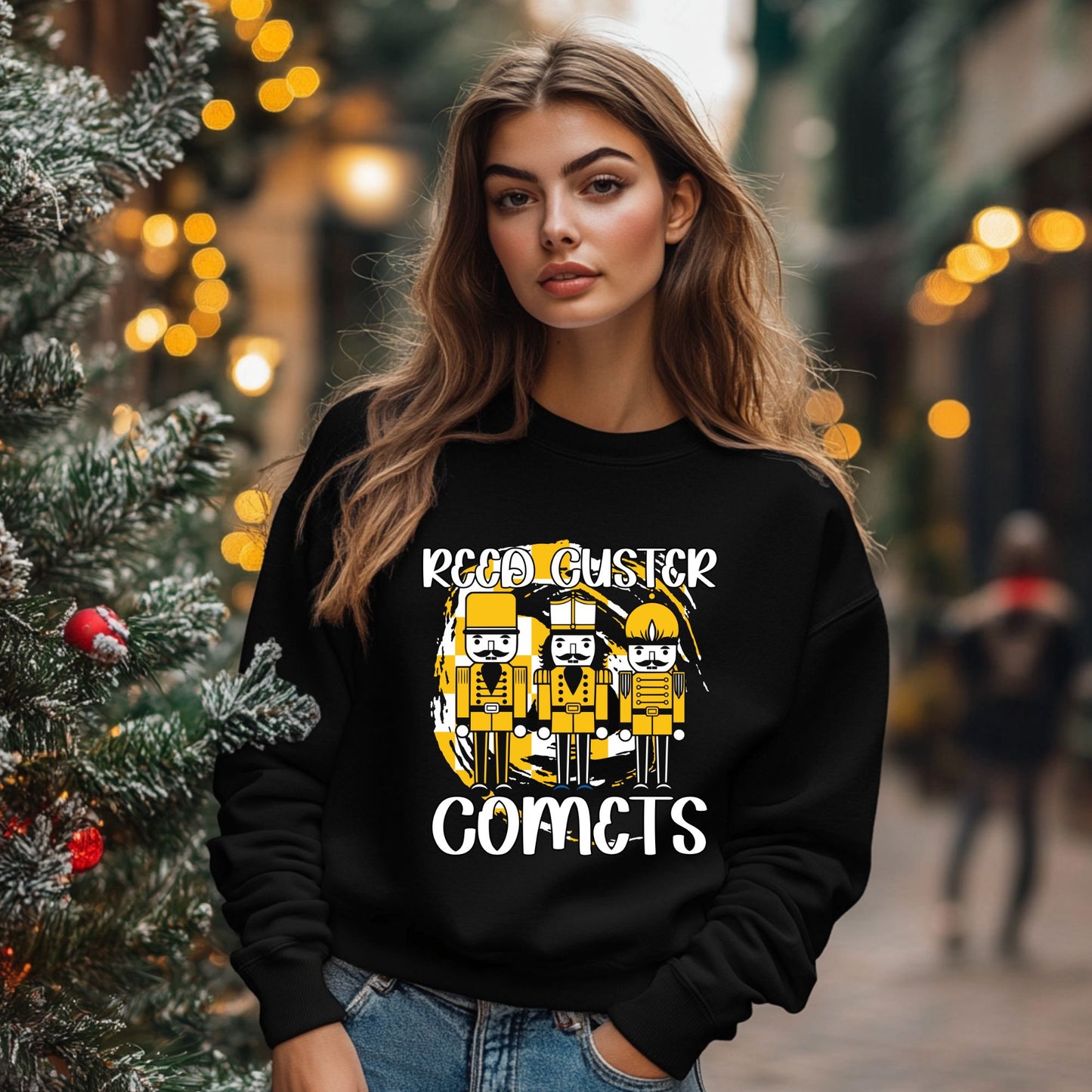 Comets Christmas Black or Grey Sweatshirt  Ornament or Nutcracker- All Sizes including Youth