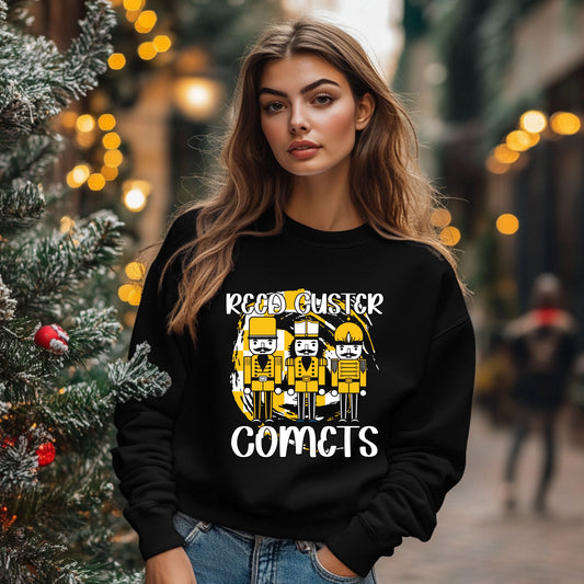 Comets Christmas Black or Grey Sweatshirt  Ornament or Nutcracker- All Sizes including Youth