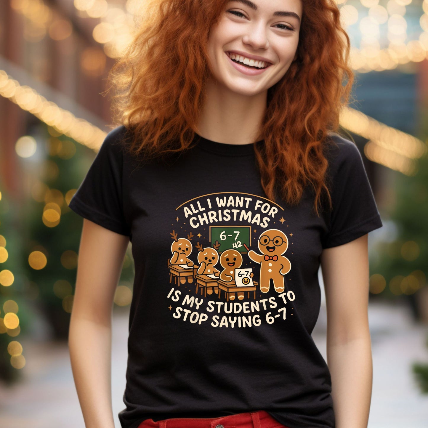 6-7 Christmas Shirt - Black Tshirt or Sweatshirt - All Sizes