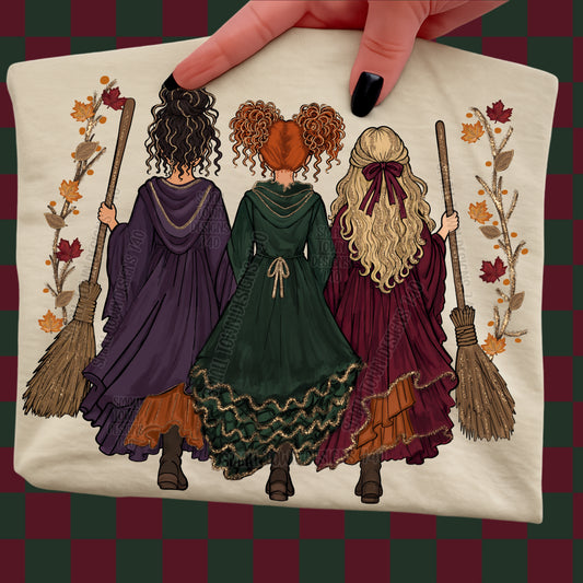 Three Sisters Halloween Witch - Sand Gildan Sweatshirt