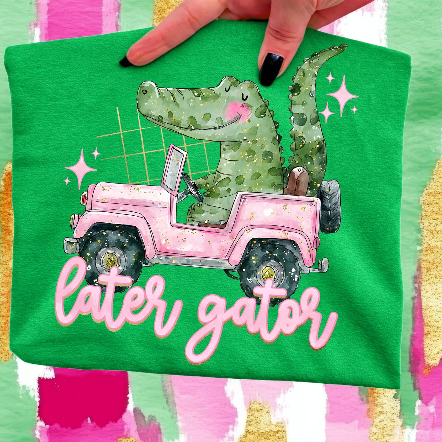 Later Gator Green Or Bright Pink Gildan Tshirts - Adult and Youth