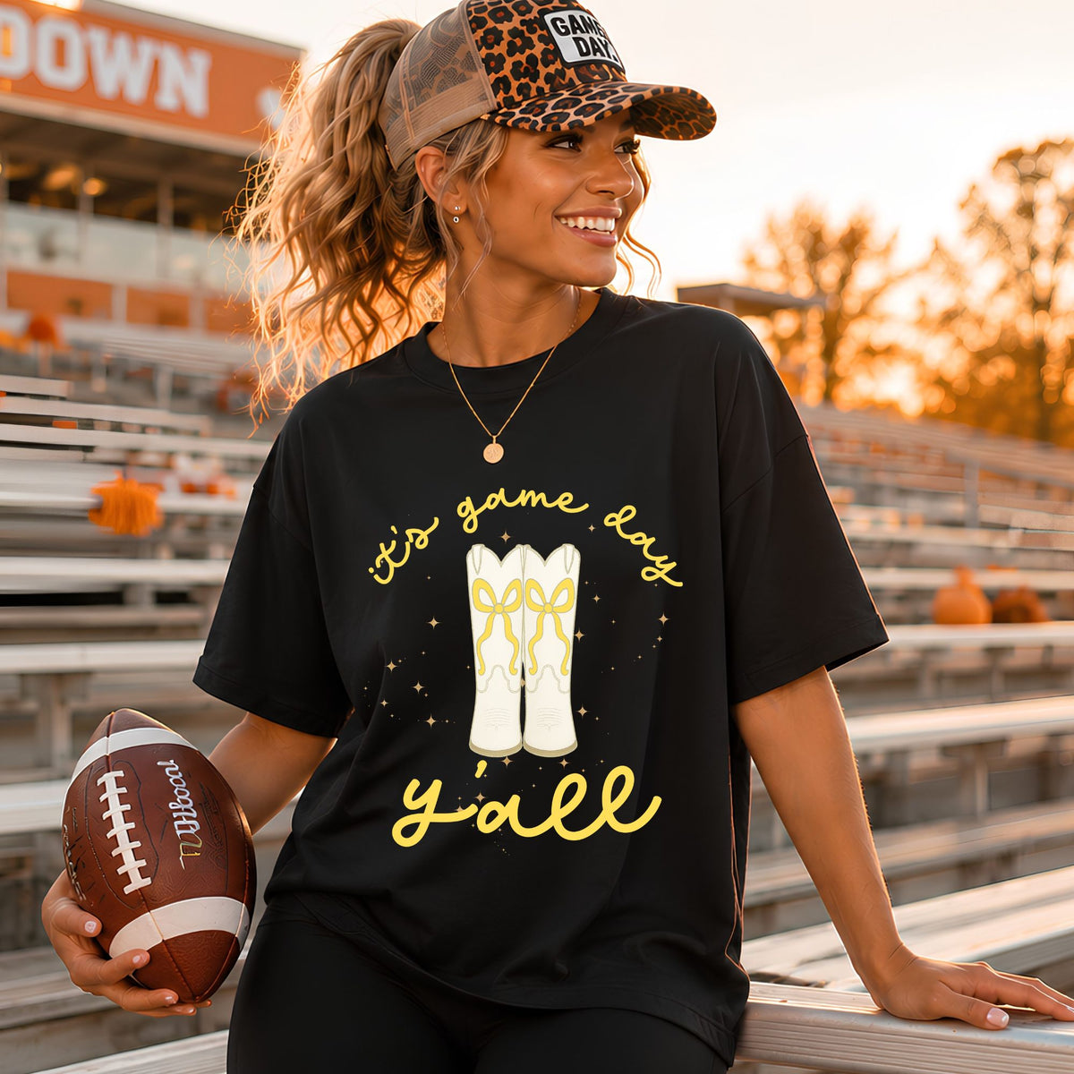 Boots Game Day Y'all - Black or Sand Gildan Tshirt OR Sweatshirt