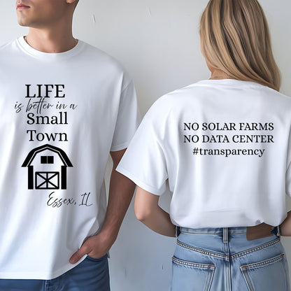 Essex Life in a Small Town Tshirt - All Sizes - Kid Sizes Included -Gildan - Carolina Blue, Safety Green OR White