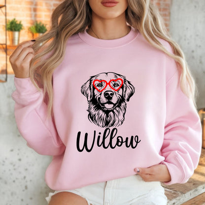 Dog Valentine Personalized Gildan Sweatshirt or Tshirt - Many Breeds available - Gray, Pink or Beige- Youth Sizes Available!