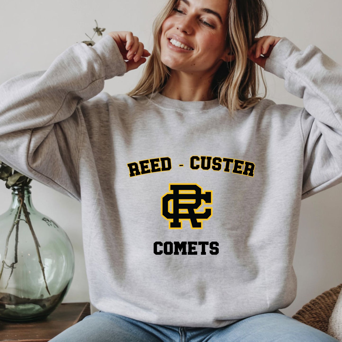 Reed Custer Spirit Wear - Gildan Ash Grey or White - Sweatshirt, Tshirt OR Hoodie - Adult and Youth Sizes