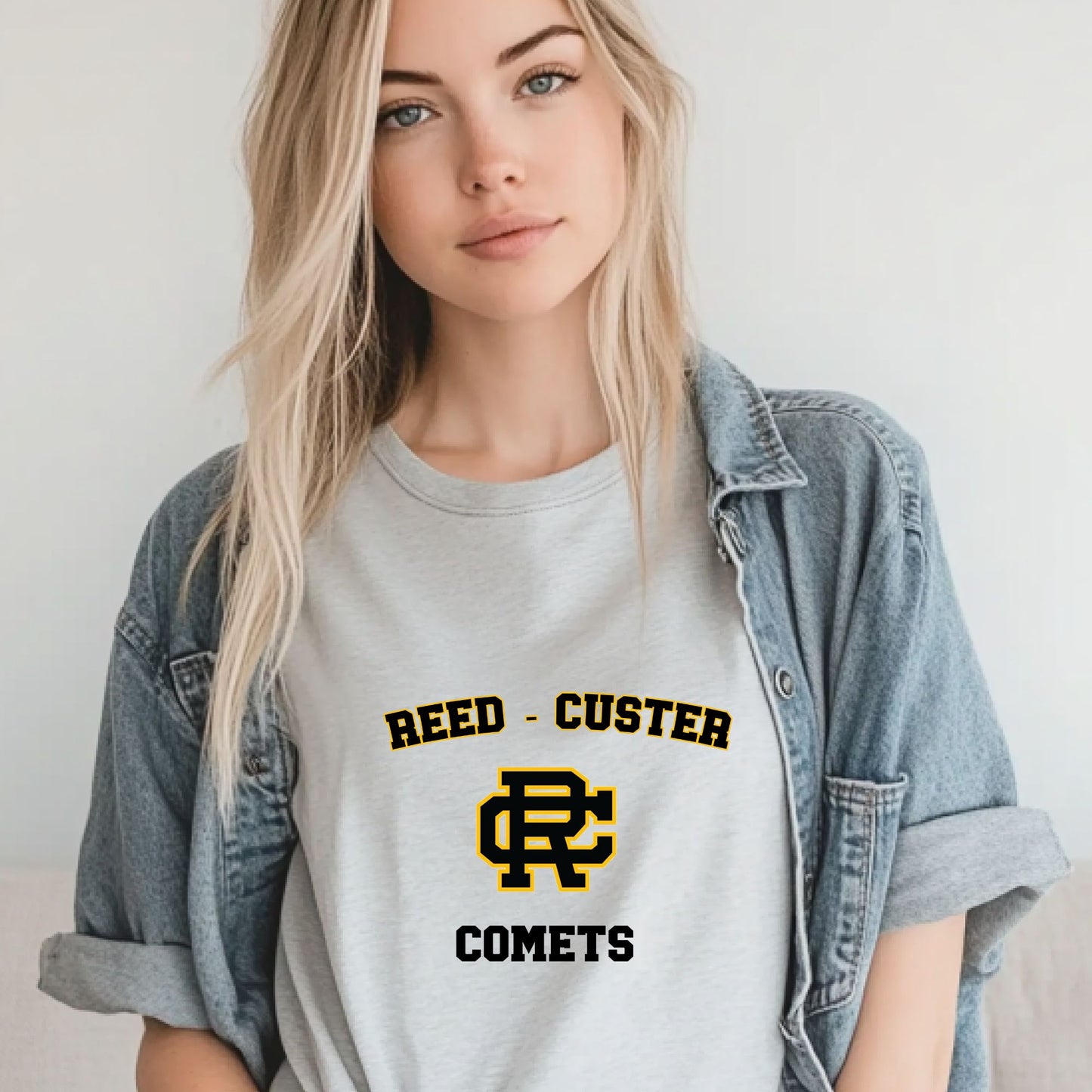 Reed Custer Spirit Wear - Gildan Ash Grey or White - Sweatshirt, Tshirt OR Hoodie - Adult and Youth Sizes