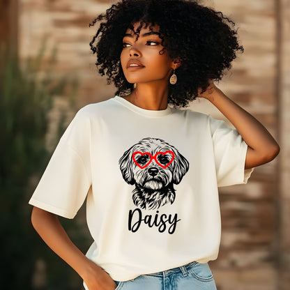 Dog Valentine Personalized Gildan Sweatshirt or Tshirt - Many Breeds available - Gray, Pink or Beige- Youth Sizes Available!