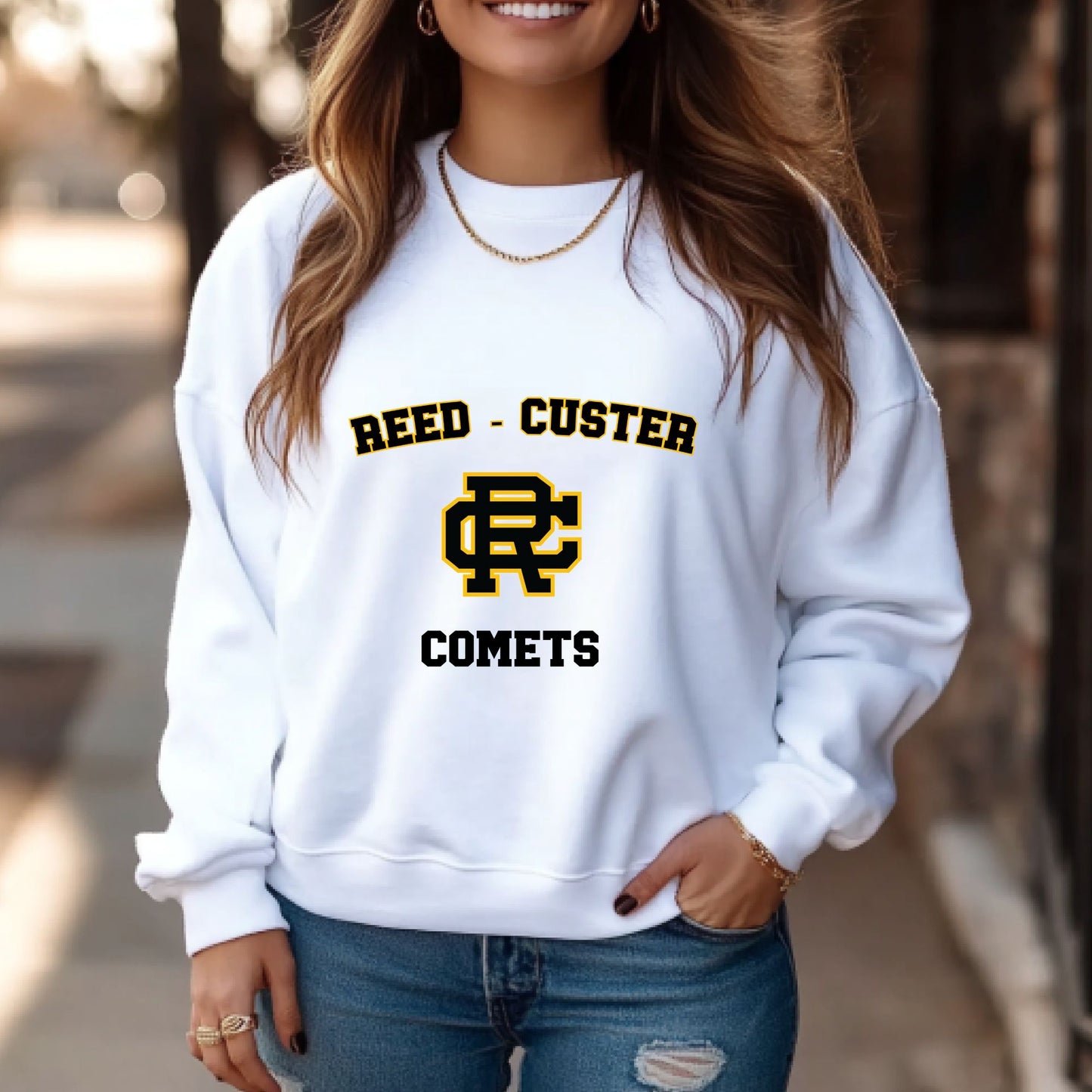 Reed Custer Spirit Wear - Gildan Ash Grey or White - Sweatshirt, Tshirt OR Hoodie - Adult and Youth Sizes