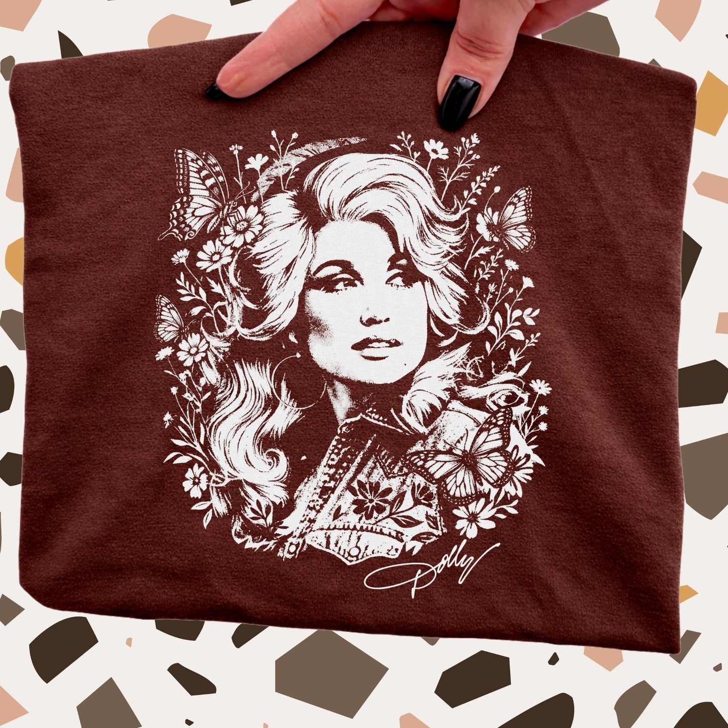 Dolly Parton Brown Gildan Tshirt - White or Color Option