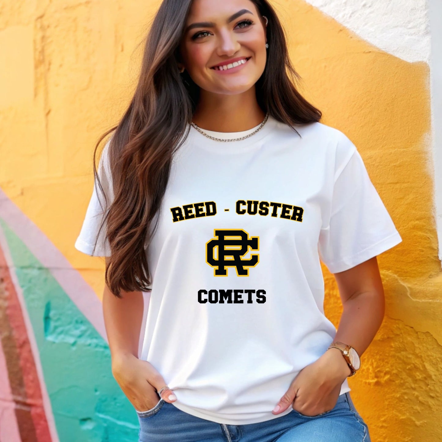 Reed Custer Spirit Wear - Gildan Ash Grey or White - Sweatshirt, Tshirt OR Hoodie - Adult and Youth Sizes