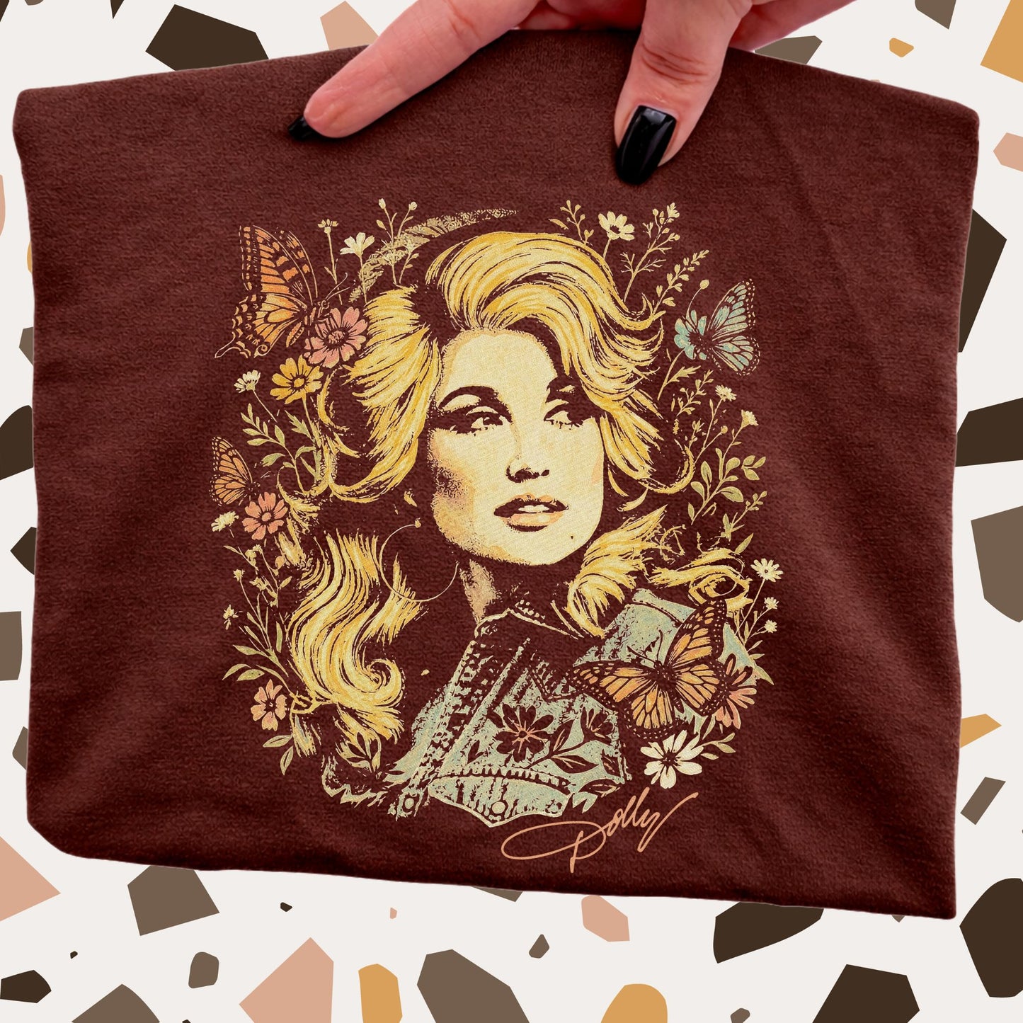 Dolly Parton Brown Gildan Tshirt - White or Color Option