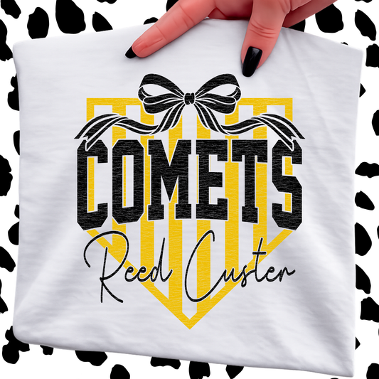 White or Ash Grey Comets Design - Gildan Tshirt