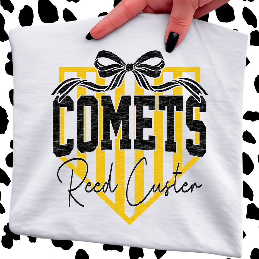 White or Ash Grey Comets Design - Gildan Tshirt