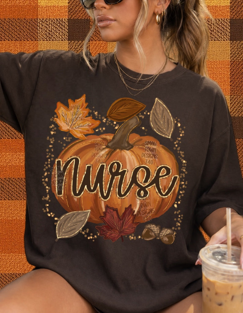 Teacher, Para or Nurse Pumpkin Gildan Brown Sweatshirt