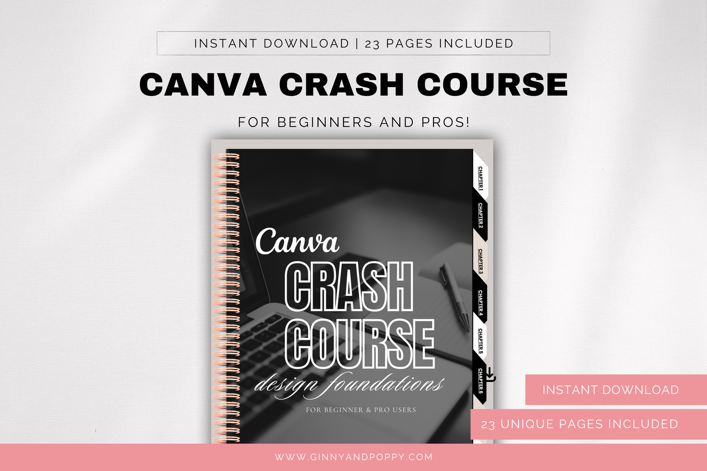 Canva Crash Course EBook - Instant Download - For Beginners and Pros!