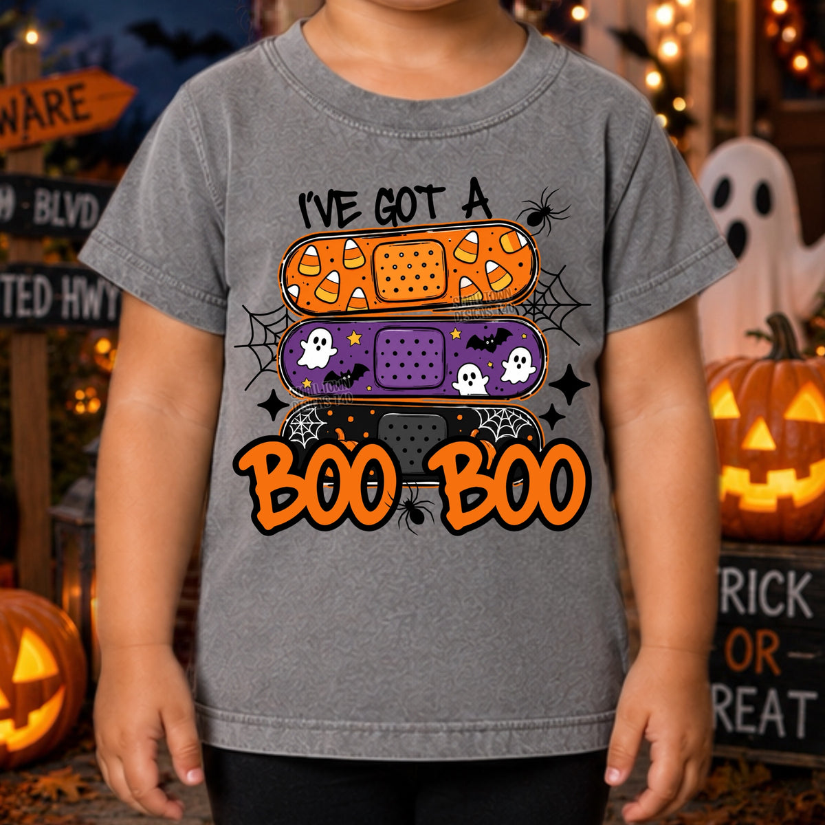 Boo Boo Kids Halloween Grey Gildan Tshirt