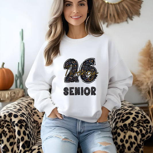 2026 Senior White Gildan Crewneck Sweatshirt
