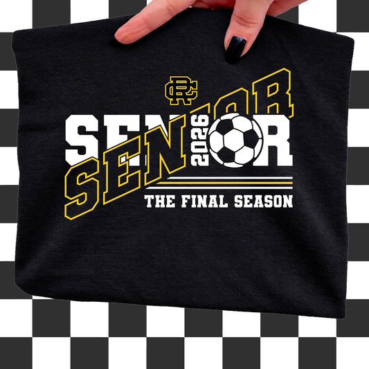 Senior Soccer 2026 Reed Custer Tshirts with Names on Back