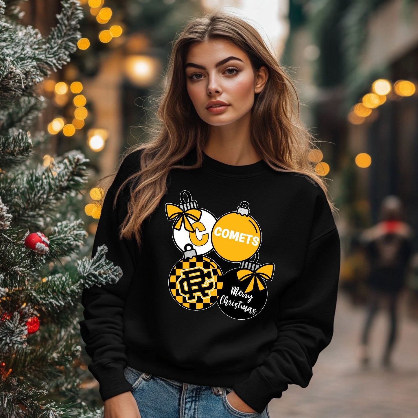 Comets Christmas Black or Grey Sweatshirt  Ornament or Nutcracker- All Sizes including Youth