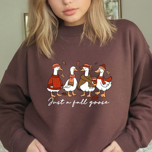 Brown Gildan Just a Fall Goose Sweatshirt