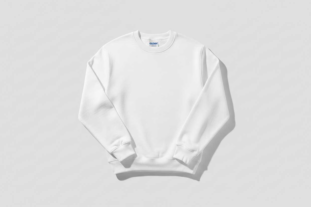 White Gildan Sweatshirt 